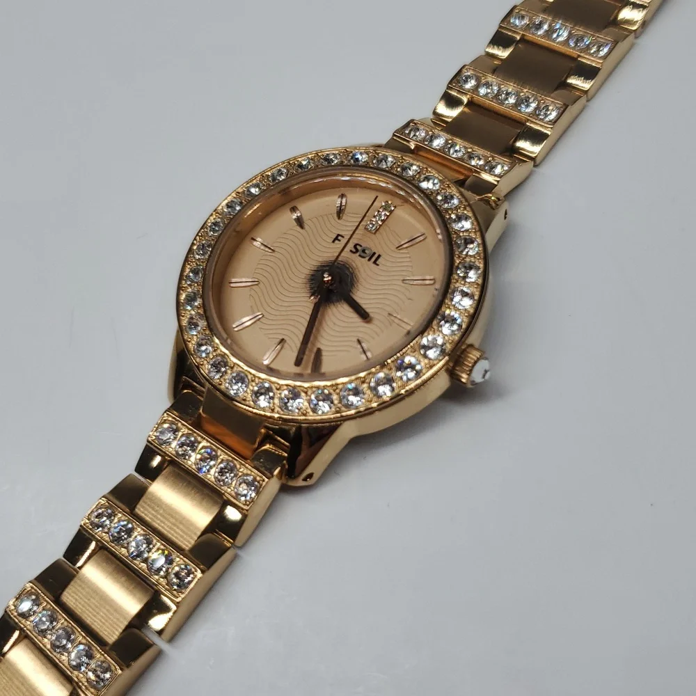 Fossil Watch ES3020 Jesse Rose Gold Stainless Steel Crystal Bezel Watch Parts